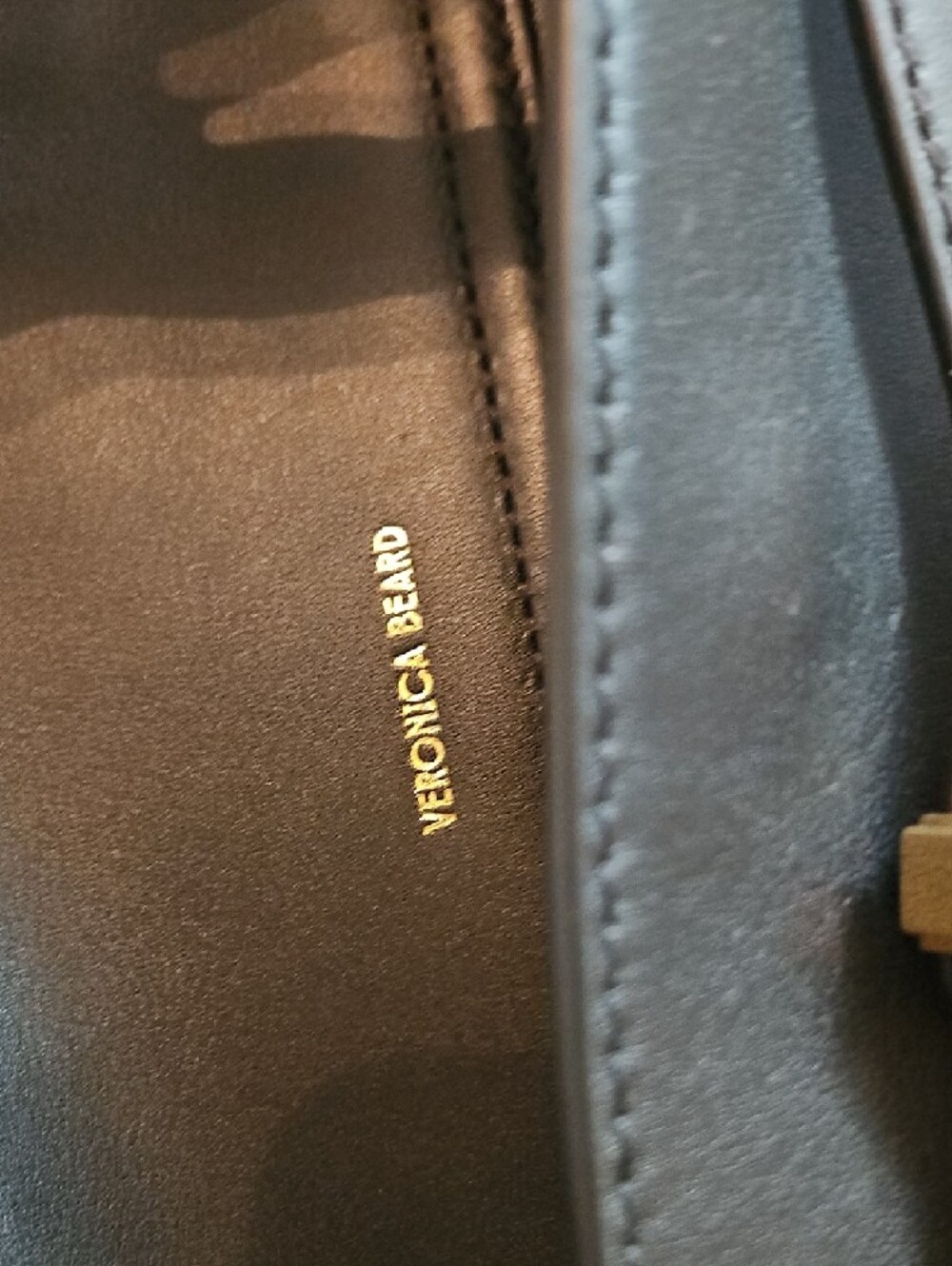 Veronica Beard Black Leather Clutch with Gold Accent - Picture 2 of 6